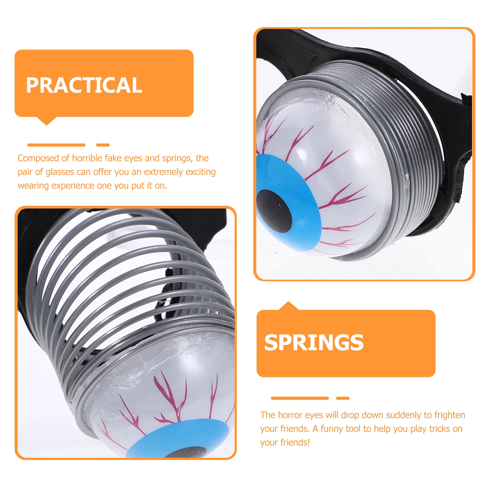 แว่นตาลูกตาแปลกใหม่พร้อมดวงตาเต้นได้ ของขวัญตลกสำหรับงานปาร์ตี้ฮาโลวีน เกมส์ และแว่นตาลูกตาสนุกๆ สำหรับเด็กและผู้ใหญ่