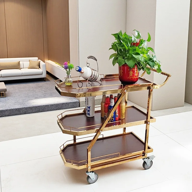 Dining cart, wine cart, restaurant, hotel hand push, food delivery, activity trolley, tea cart, restaurant snacks, three-story c