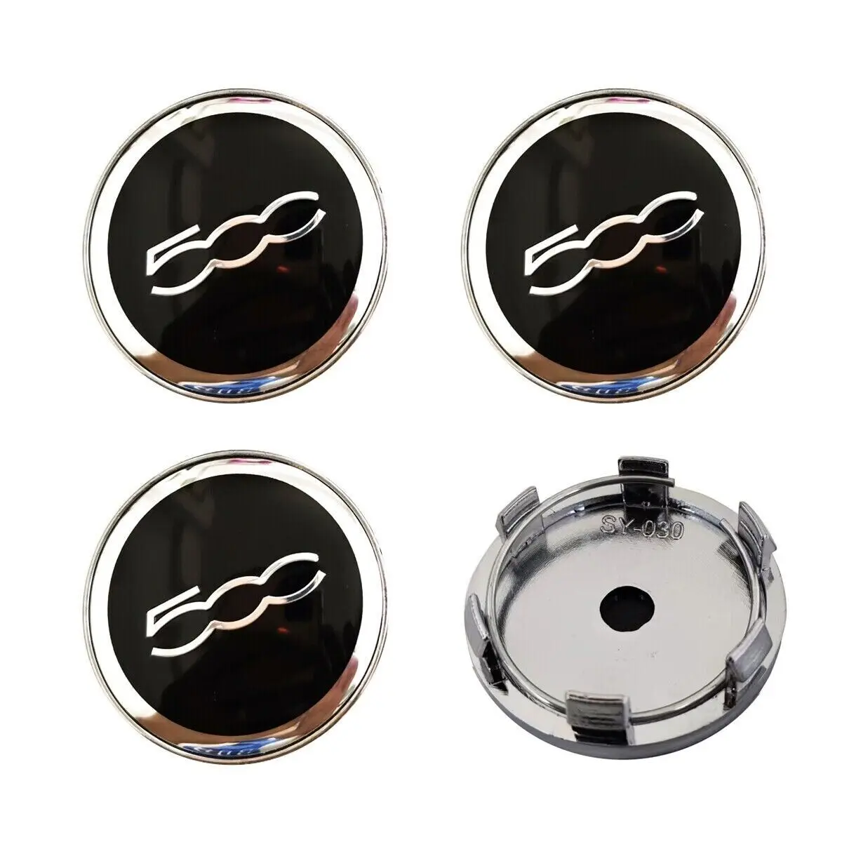 4PCS 60mm Hubcap For Fiat 500 Wheels Centre Hub Caps Set Dust Cover Wheel Hub Cap Replacement