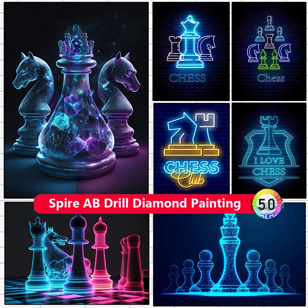 

Chess Game AB Diamond Painting Embroidery New Collection 2023 King Modern Pop Diy Art Cross Stitch Mosaic Home Decor Crafts Gift