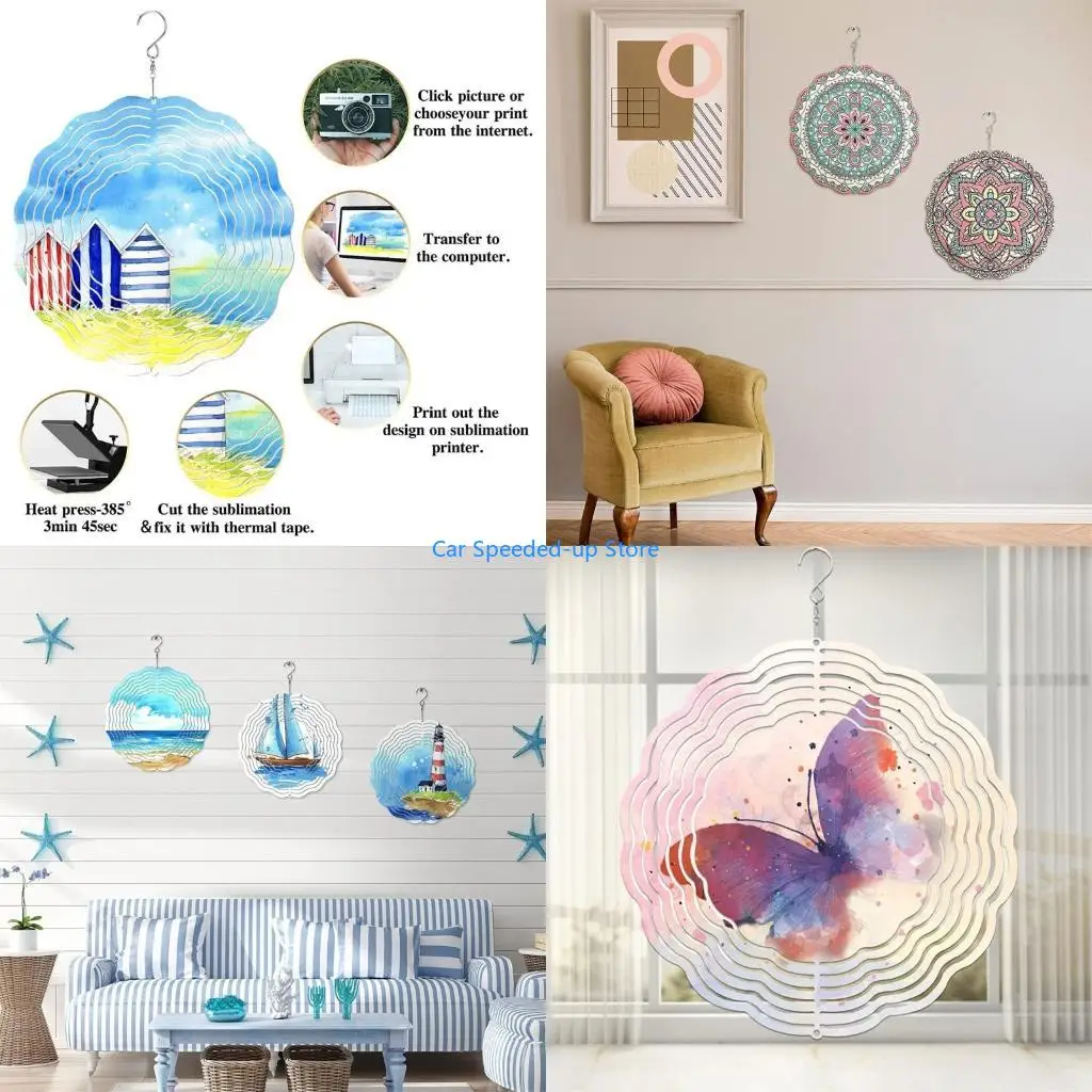 

X5XF Blank Wind Spinner Sublimation Garden Blanks Double-sided Memorial Birthday Gift