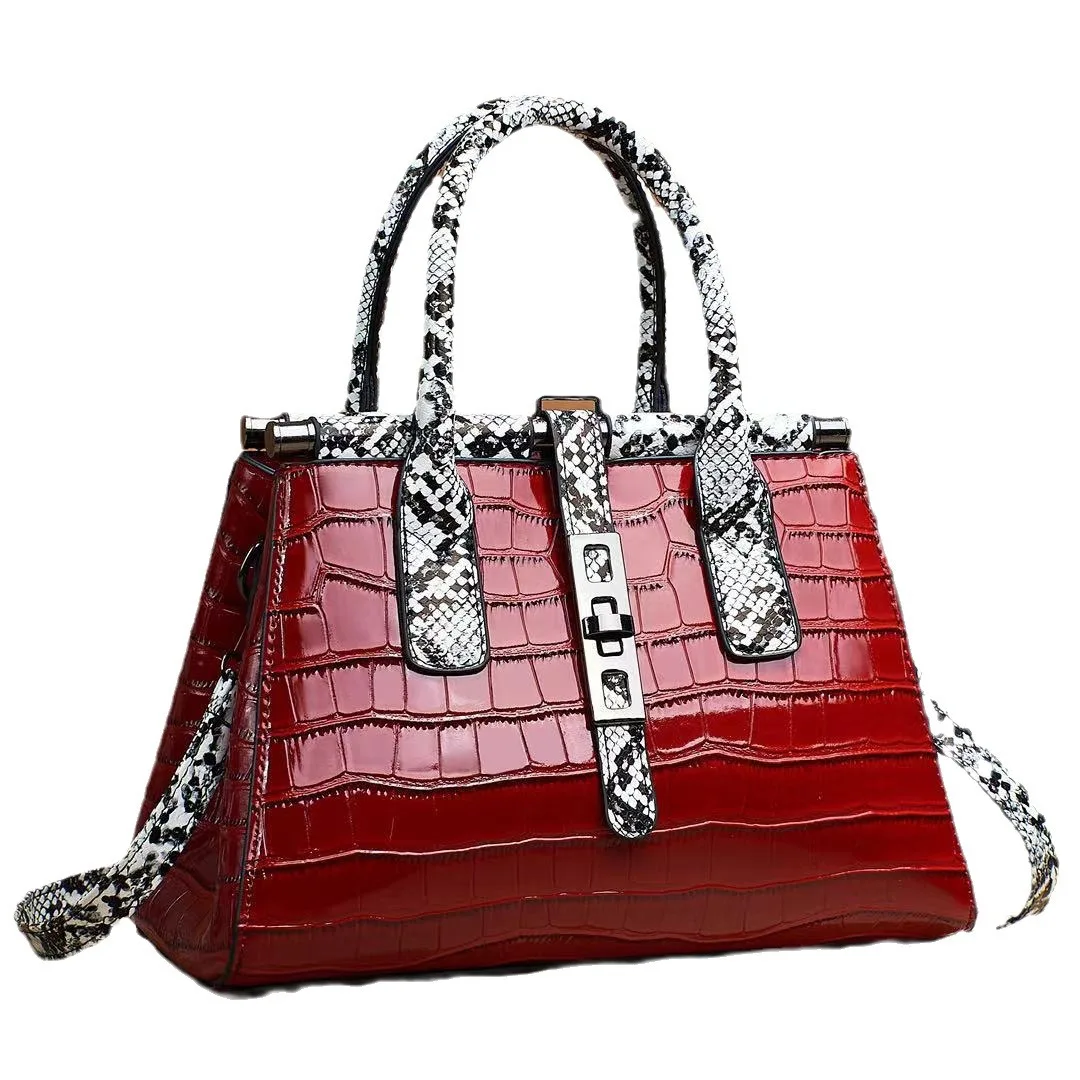 

New Handcraft Full PU Leather Handbag First Cow Shoulder Bag Real Skin Super Quality Purses Ladies Designer Bags For Women Bag