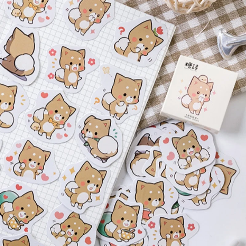 45pcs Cute Pet Dog Stickers Scrapbook Stationery Stickers Gift Decoration Stickers DIY Handmade Account Decoration Stickers