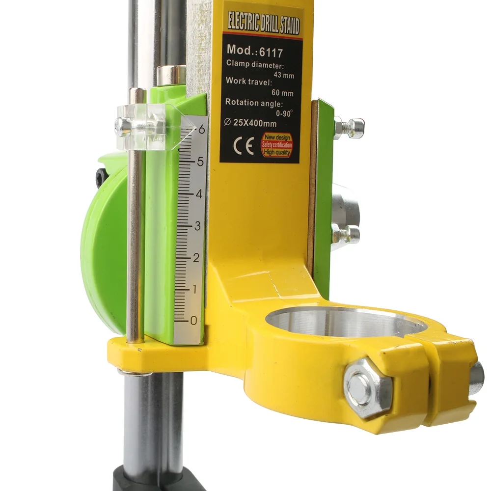 Perceuse électrique 0 90 degrés jaune vert, 1 pièce, support de presse table pour perceuses établi pince pour propositions pince 35 43mm