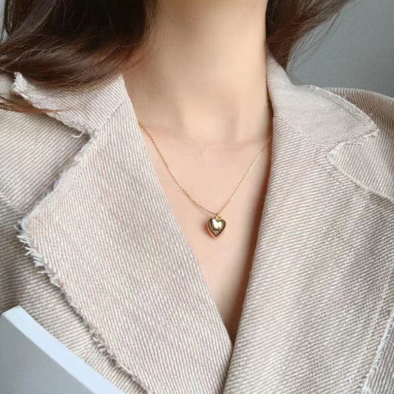 Fashion Cute Tiny Love Heart Pendant Necklace For Women Chain Necklace Exquisite Jewelry Gift