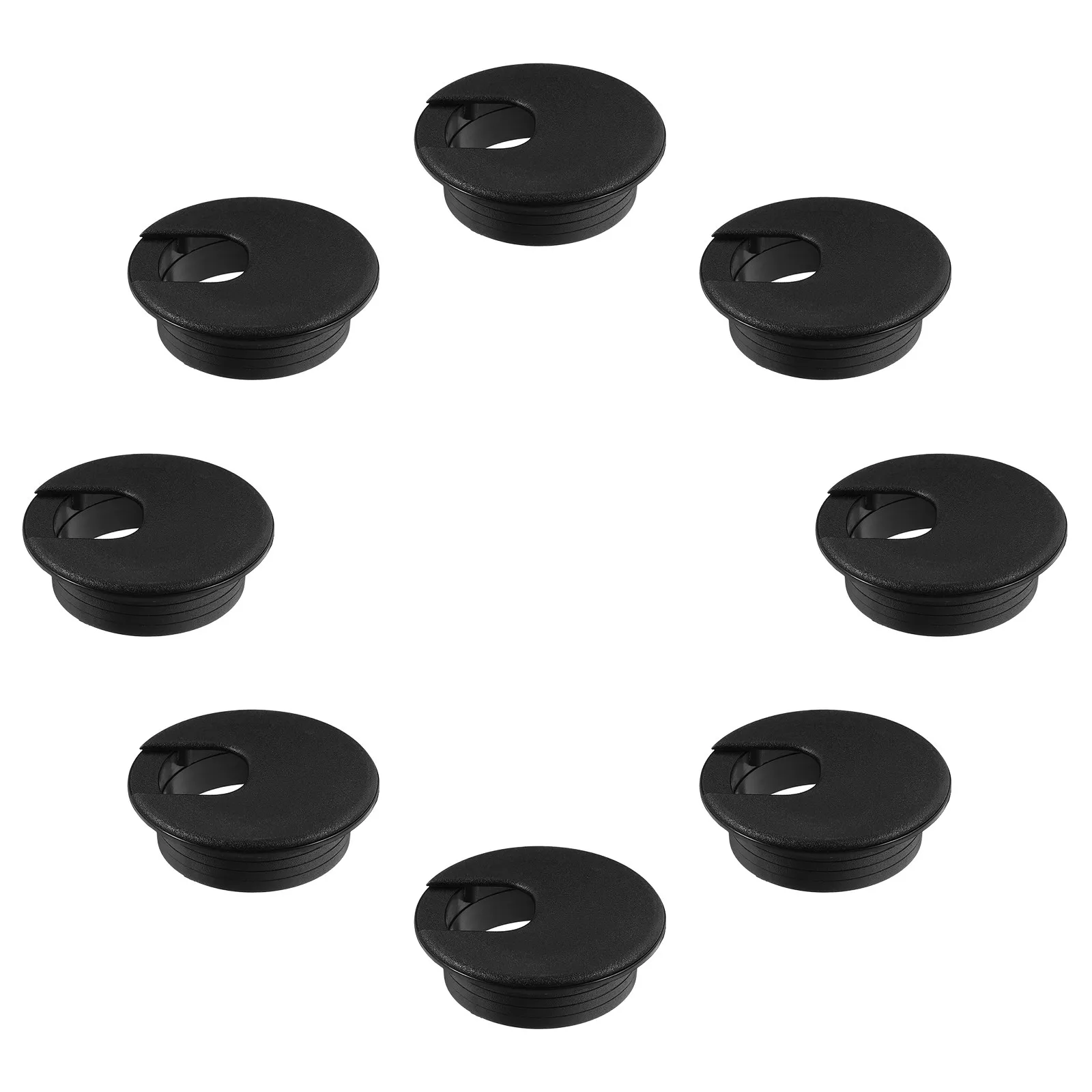 8Pcs Black Desk Cable Grommets 2 Inch U Shaped Hole Cover Desktop Cord Management Office Desk Wire Organizer Caps