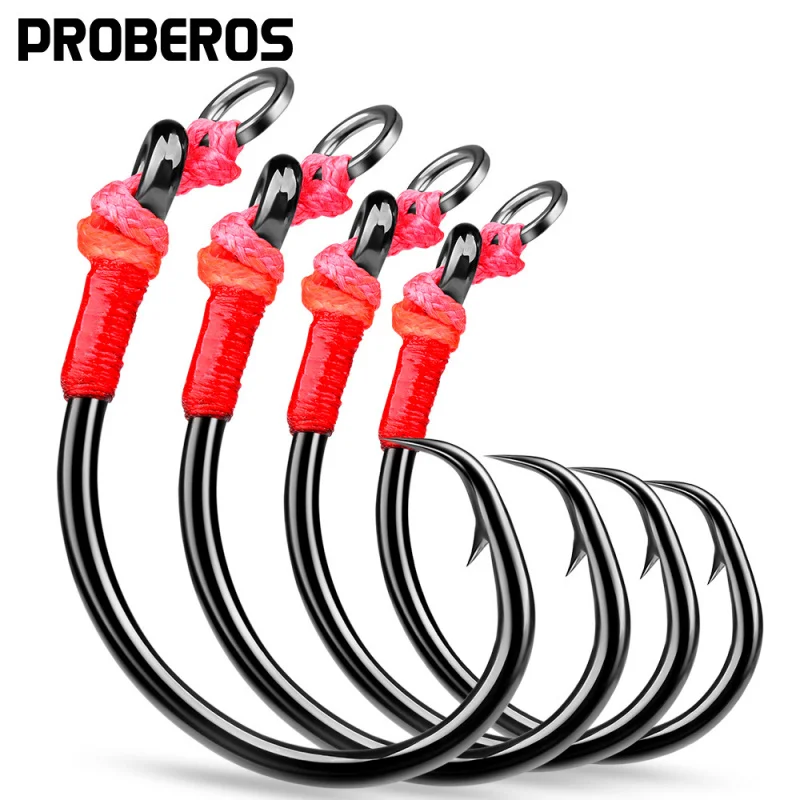 High-Carbon Feathered Circle Hooks, Eagle Beak Demon Hooks, Deep Sea Big Game Saltwater Offshore Fishing Hooks