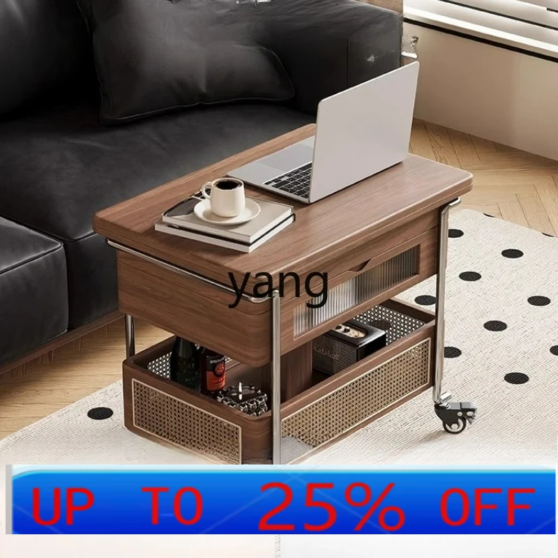 

LTT removable coffee table small table sofa side table lifting living room solid wood side cabinet