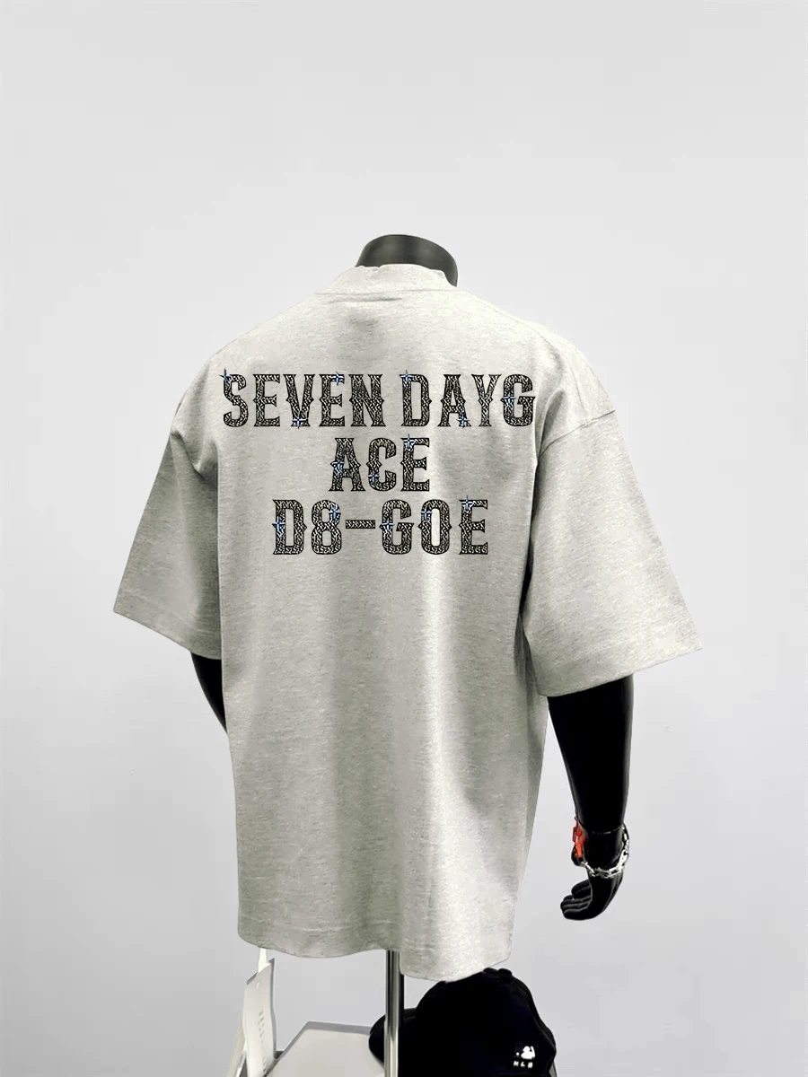 

Мужская футболка с коротким рукавом в американском ретро-стиле, без бирки, весна-лето, новая, повседневная, с принтом и карманом-платком