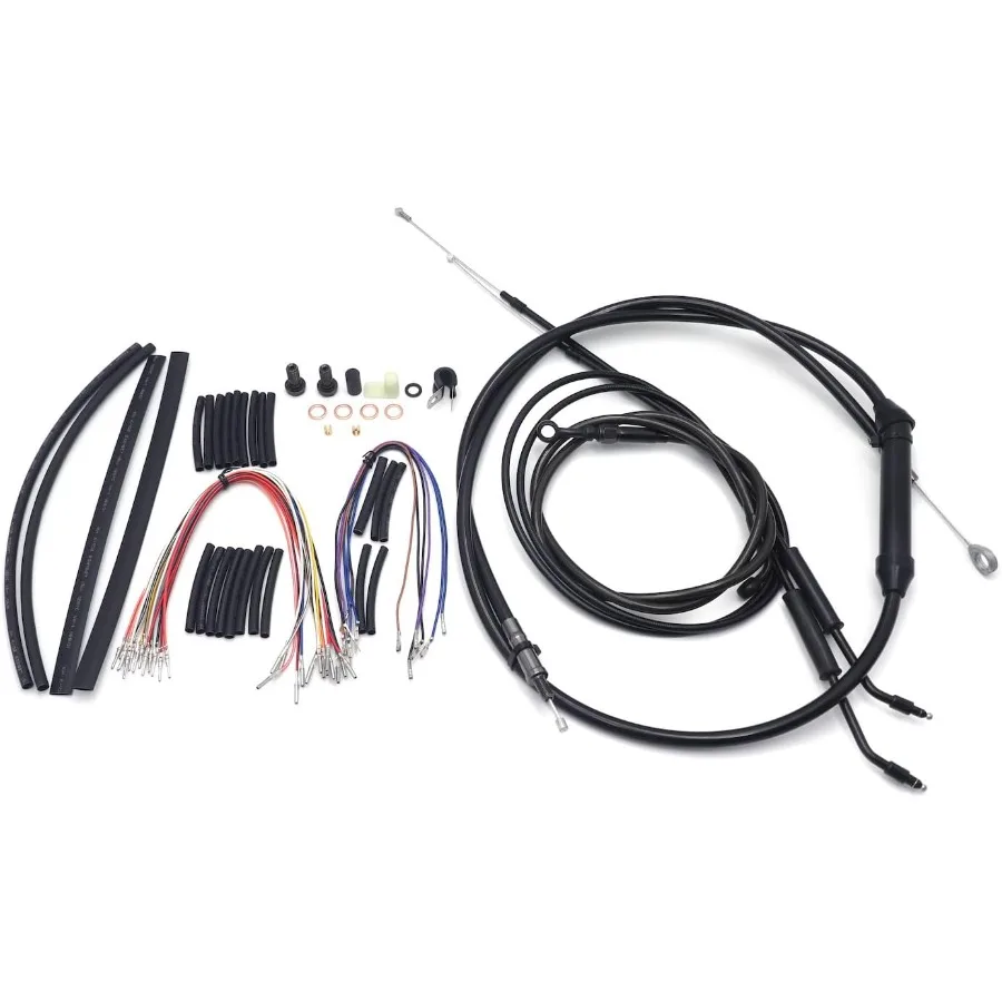 14 بوصة تمديد المقود كابل مجموعة خط الفرامل تمديد أسود متوافق مع 20072010 سوفتيل FXSTC FXST 2007 سوفتيل