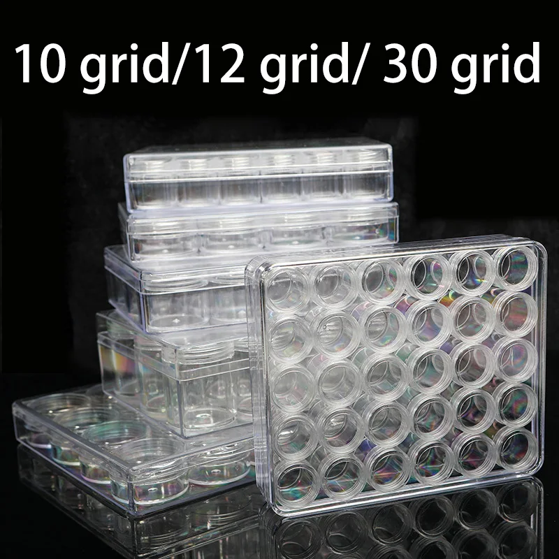 10/12/30Slots Adjustable Plastic Storage Box Storage Box Case for jewelry Diamond Embroidery Craft Bead Pill Holder Storage Tool