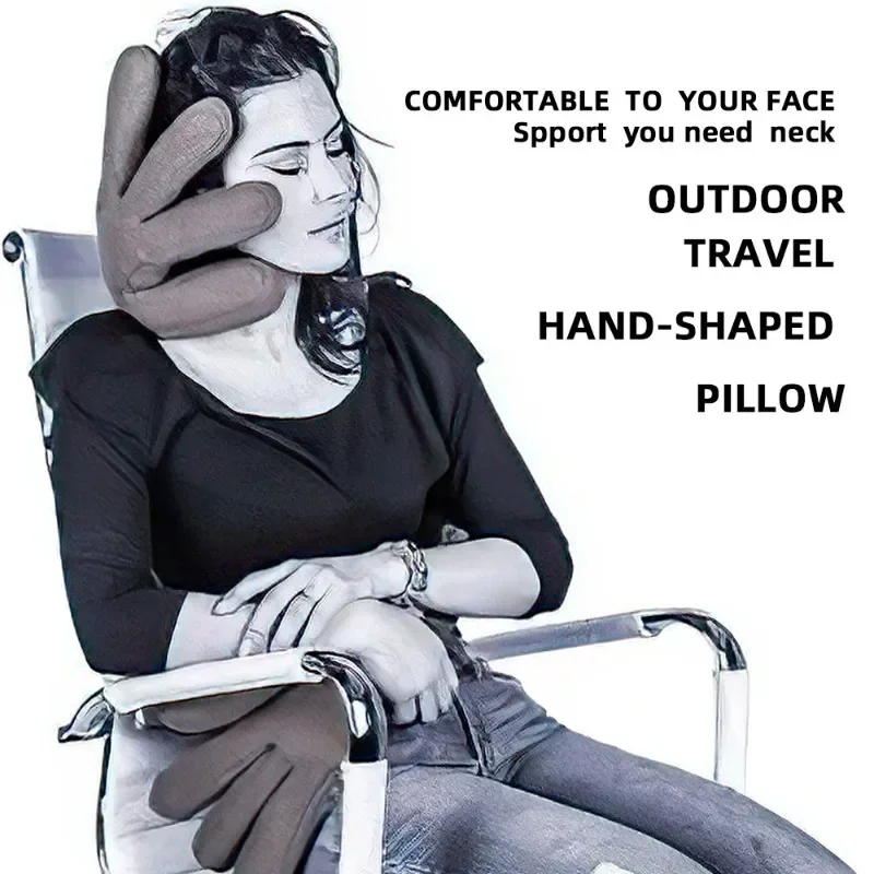 

Creative Soft Hand Shape Travel Pillow Adjustable Bends Neck Support Pillow for Airplane Car Office Nap Pillows Home Decor