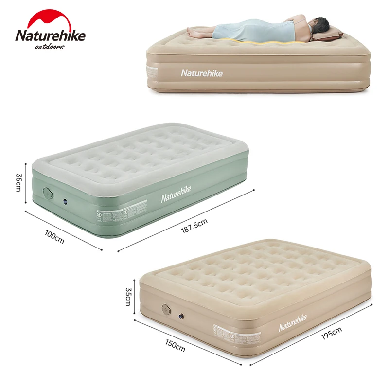 

Naturehike Inflatable Mattress Folding PVC Bed 1-2 Person Air Built-in Pump Thicken Mat Camping Sleeping Pad Quick Storage 35cm