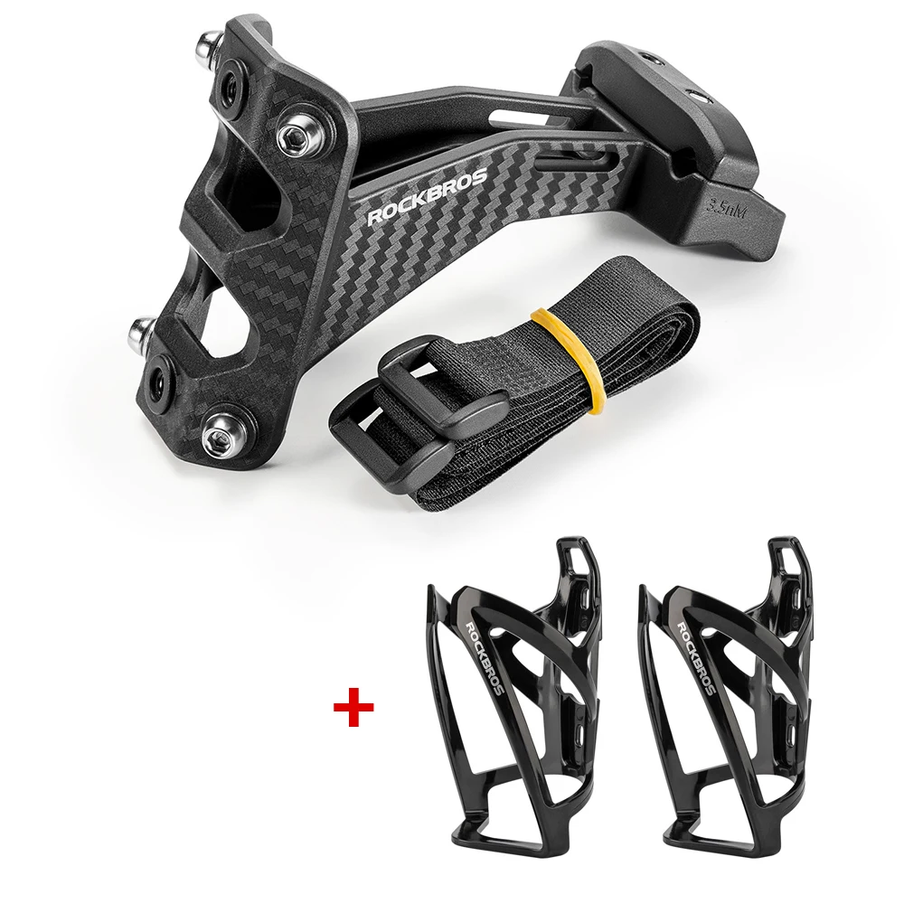 Extending Racking Brackets ROCKBROS Bike Water Bottle Cage Rear Saddle Bicycle Bottle Holder Dual ...