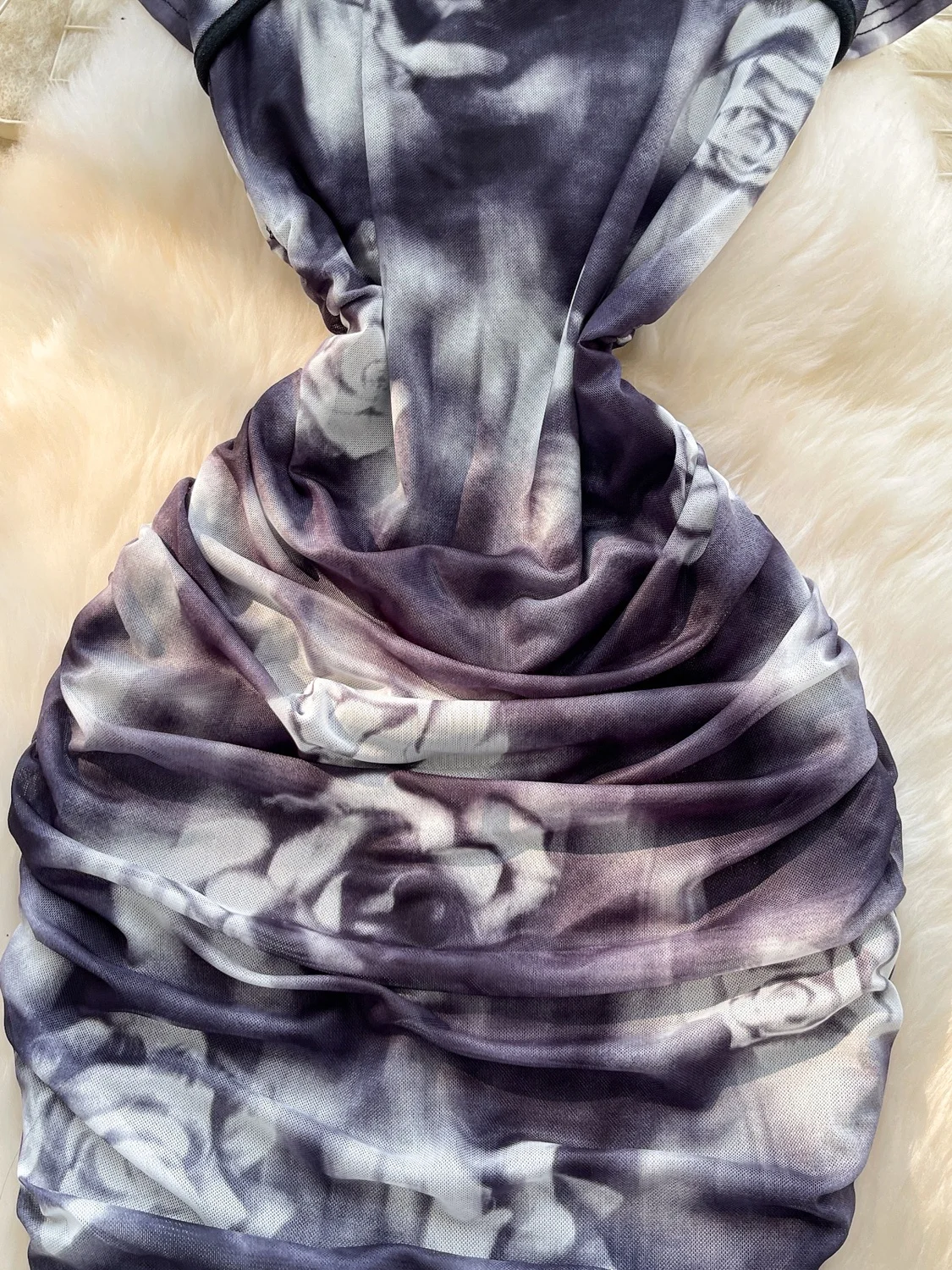 Retro chiński design, ażurowy wzór, nadruk ort Sve, plisowany, wyszczuplający, damski, do pracy, dopasowany krój, linia A.