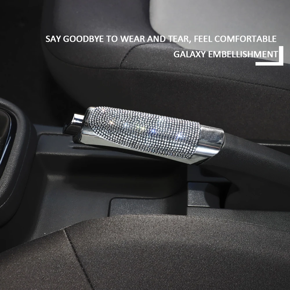 2024 Universal Crystal Car Handbrake Covers Anti-slip Auto Gear Shift Collars Diamond Car Bling Accessories Interior for Woman