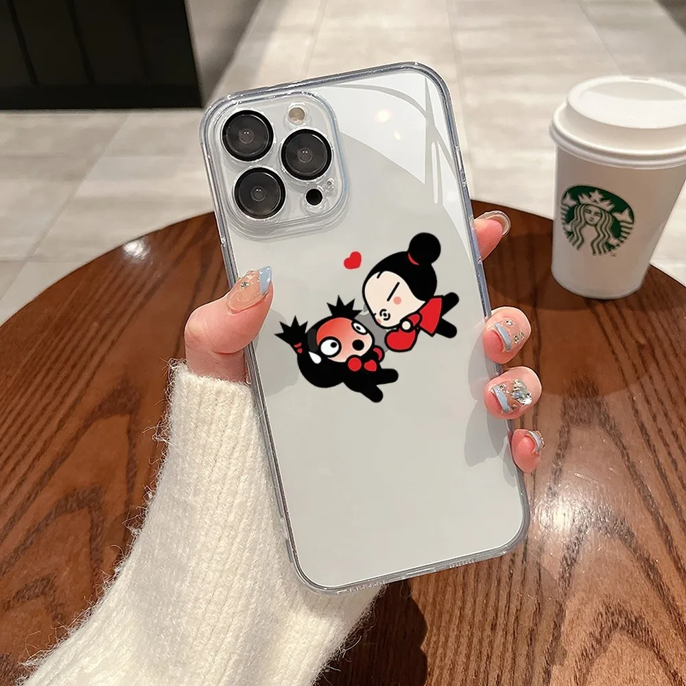 Niedliche Cartoon Pucca Garu Handy hülle für Samsung Galaxys20 S21 S22 S23 Fe Lite plus A71 Note20 transparente Hülle