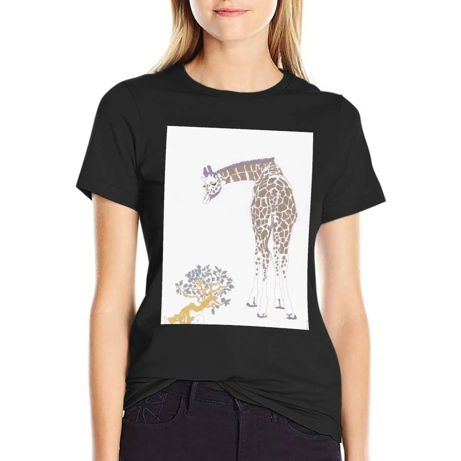 

The giraffe and the bonsai T-Shirt summer top new edition anime clothes plus sizes t shirt Women