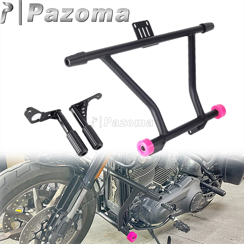 

For Harley Softail Low Rider ST 117 FXLRST 2022 2023 Motorcycle Upper Frame Guard Bar Highway Rider Passenger Footrest Crash Bar