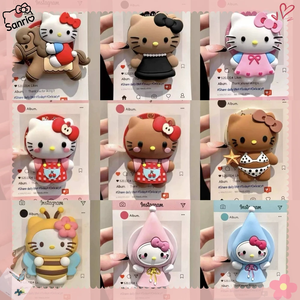 

Cartoon Silicone Sanrio Hello Kitty Magnetic Grip Tok for Magsafe IPhone 17 Pro Max Wireless Charging Case Holder Stand Bracket