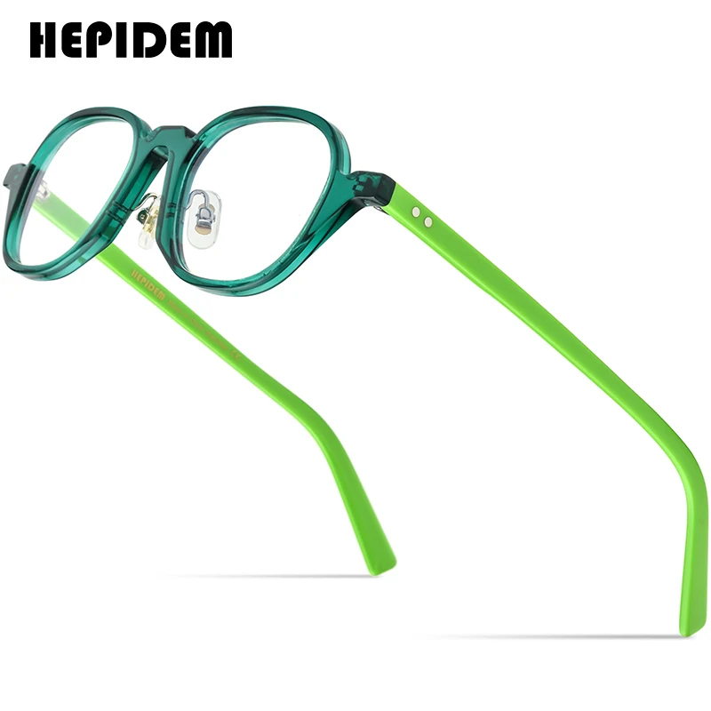 

HEPIDEM Acetate Glasses Frame Men 2022 New Vintage Square Eyeglasses Women Optical Spectacles Eyewear 9201