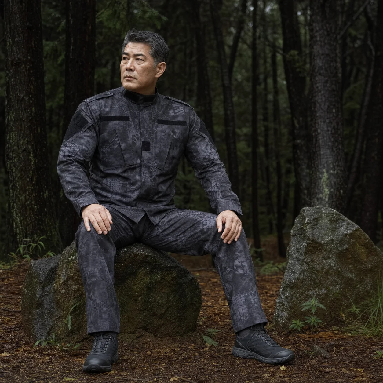 2026 Tactical Tom ACU Edition BK Black Military Fans PMC Combat Style Training, Outdoor Sports Hiking Climbing Suit