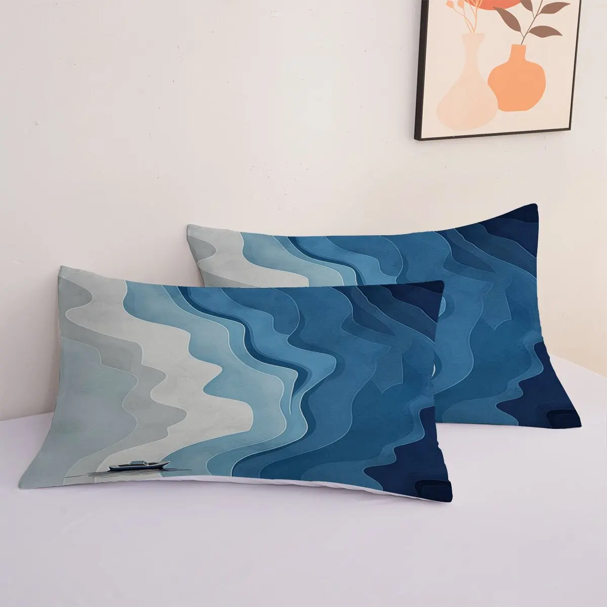 The boat  duvet cover   shoreline  1 duvet cover, 2 pillowcases, 3 pieces