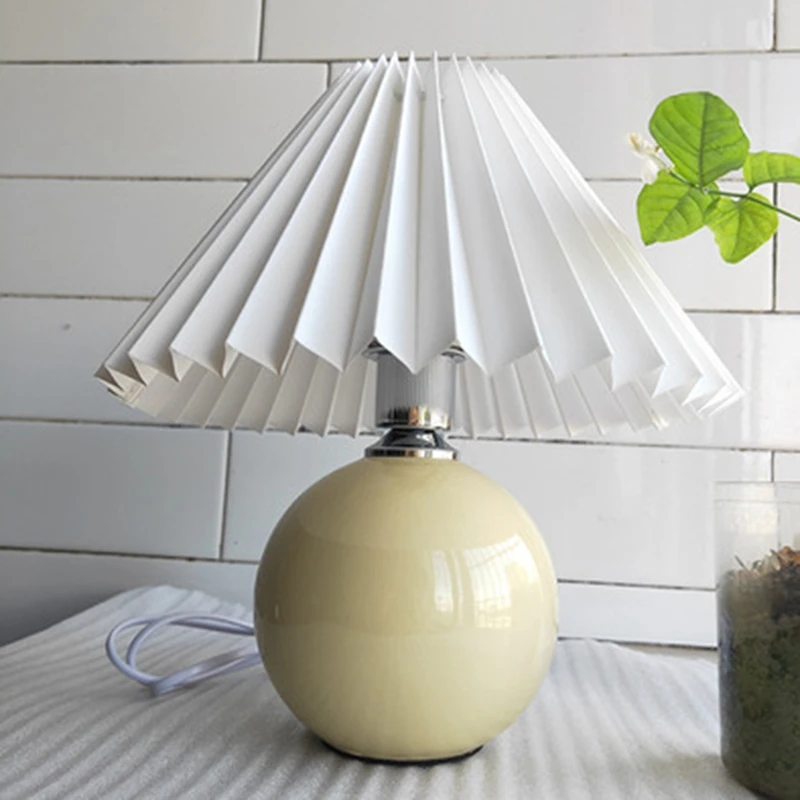 Pleats Lampshade Table Lamp Standing Lamps Japanese Style Pleated Lampshade Creative Desk Lamp Shade Bedroom Lamps -B