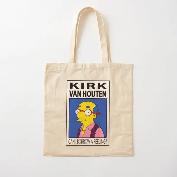 Kirk Van Houten Can I Borrow A Feeling  Canvas Bag Women Designer Tote Printed Shoulder Bag Fabric Fashion Unisex Ladies