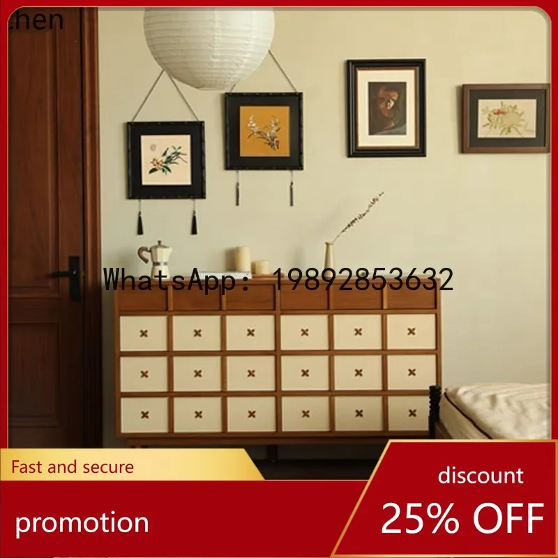 

YFY French Retro Chest of Drawers Bedroom Vintage Style Dressing Table Chest of Drawers Integrated Expandable Cabinet