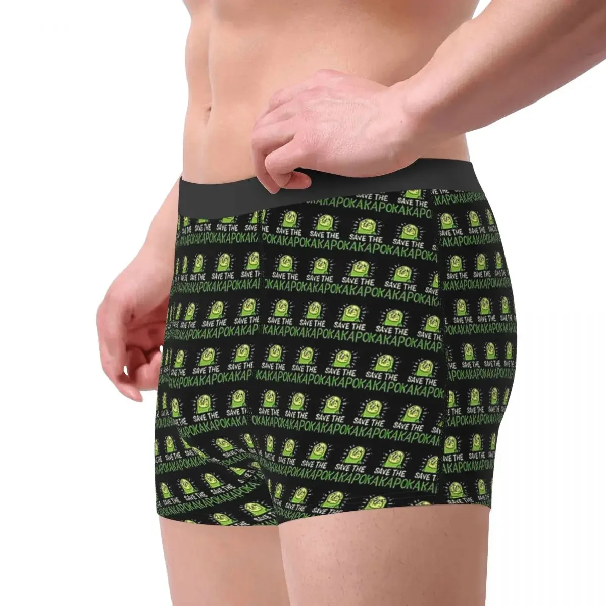 Kakapo Kakapo Parrot Kaka Po Strigops Habroptila Bird Birds Underpants Cotton Panties Man Underwear Print Shorts Boxer Briefs