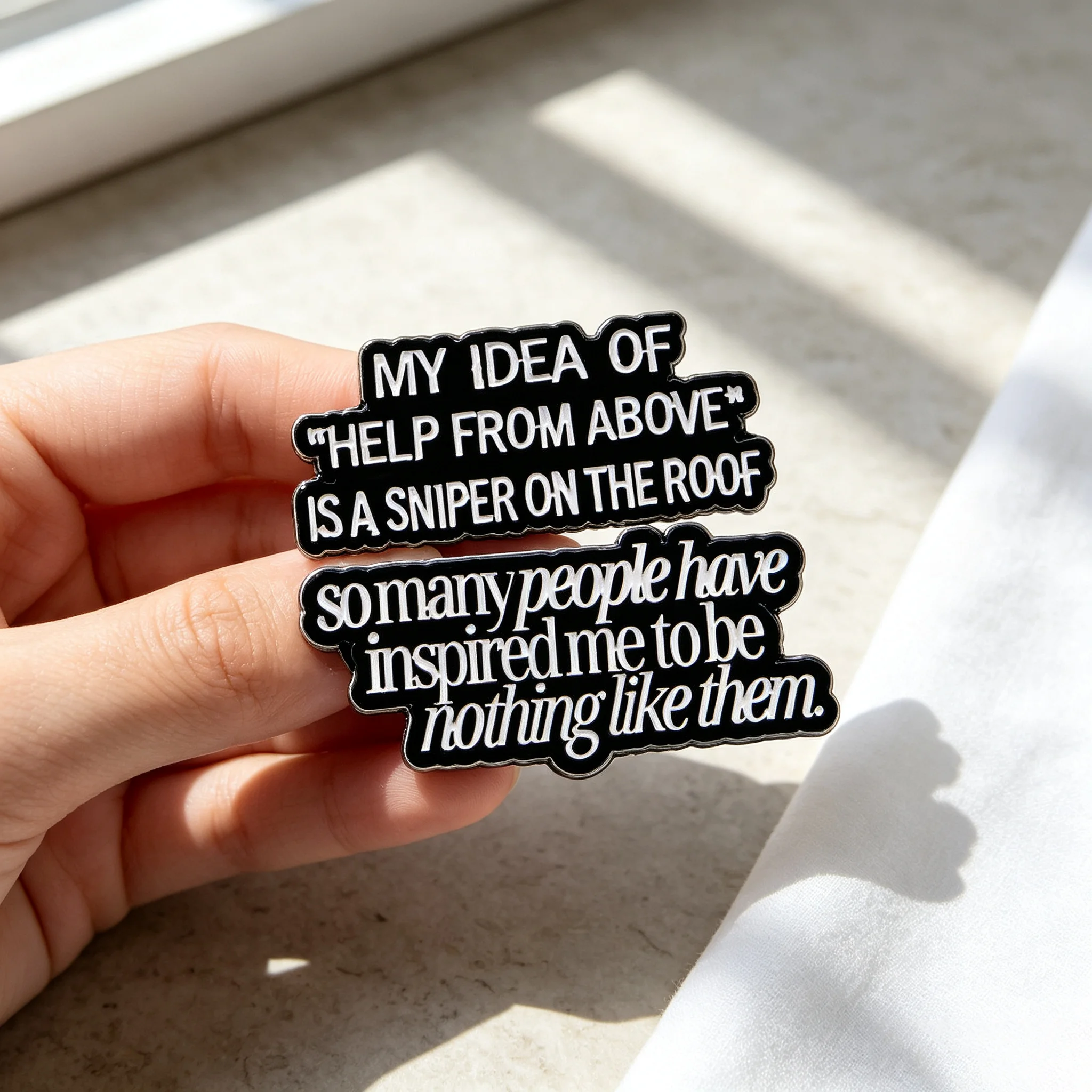 Muchas personas me han inspirado para no ser como ellos. Pins de esmalte con frases, broches, insignias, pines de solapa, decoración para ropa y mochilas
