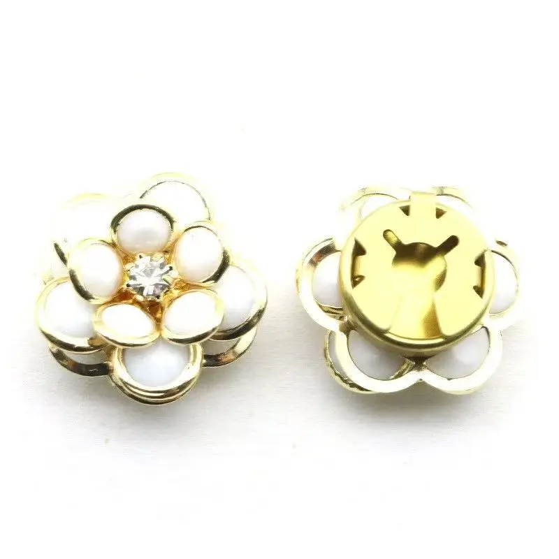 Two French vintage tea Flower locks with a high-end fashion style paired with clothing shirt