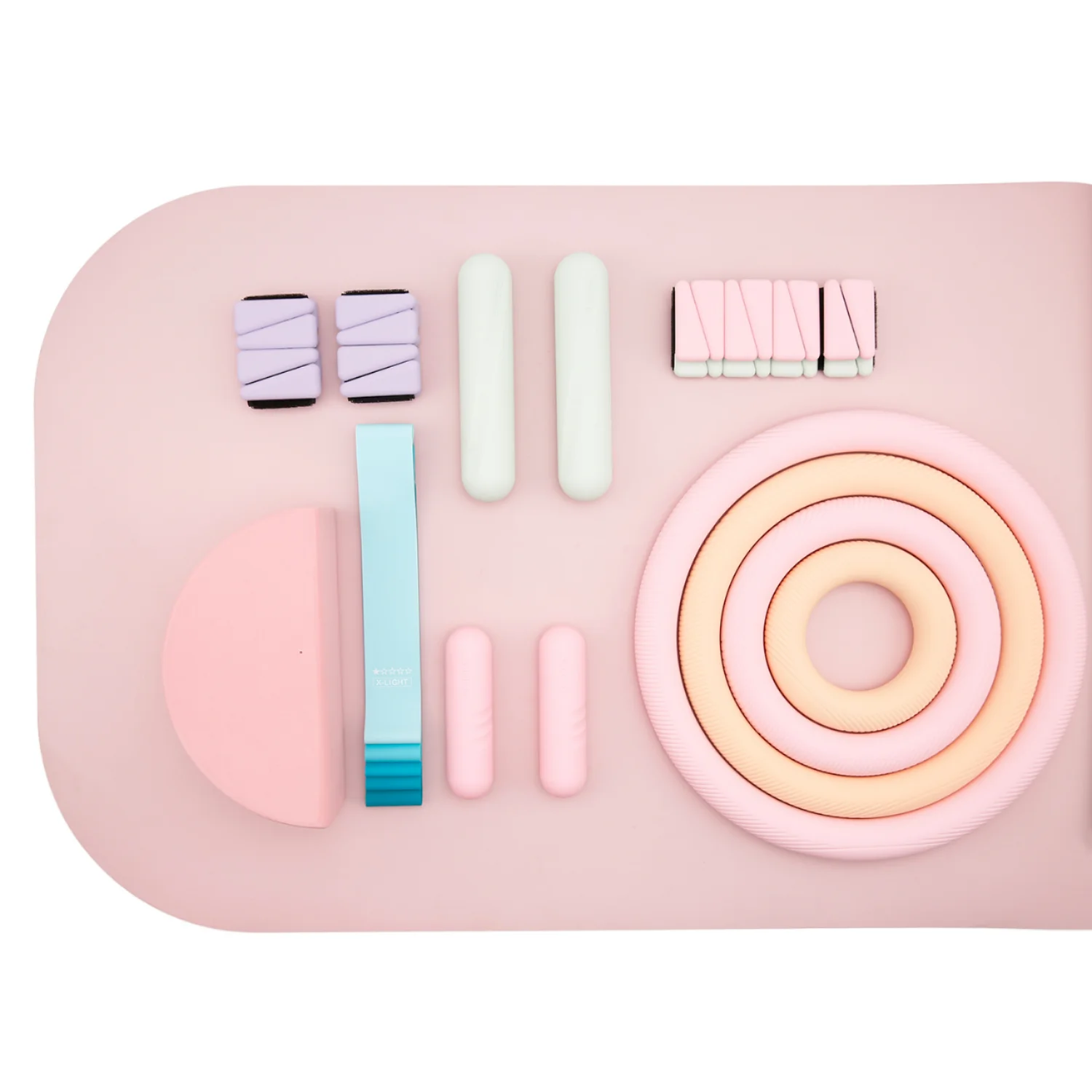 Avec-Juego de gimnasio portátil personalizado de alta calidad para el hogar, anillo eléctrico colorido para Pilates y gimnasio, mancuernas de silicona, esterilla de Yoga, pesas para el tobillo