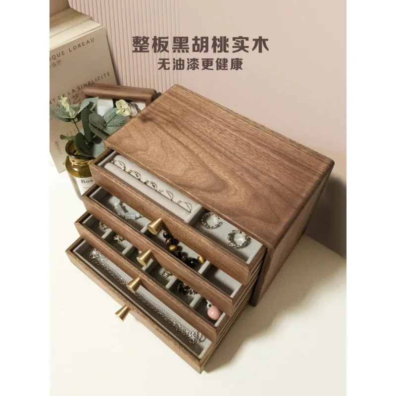 Solid Wood Lockable Lab Sample Storage Box Drawer Type Organizer Box for Laboratory Specimen Storage