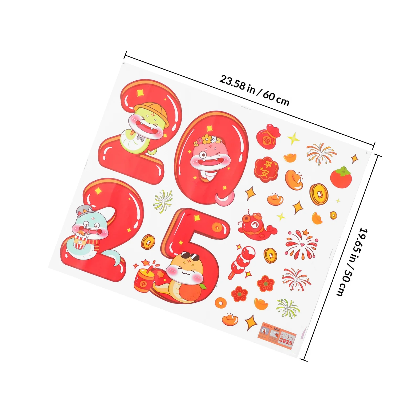 Festive Snake Year 2025 Window Clings Easy Apply Remove Static Stickers for Windows Doors Chinese New Year Decorations Spring