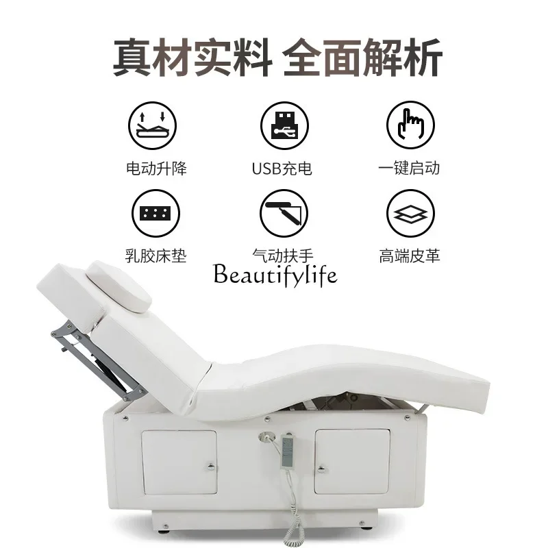 Electric Beauty Bed Thermostatic Heating Massage Tattoo Couch for Beauty Salon