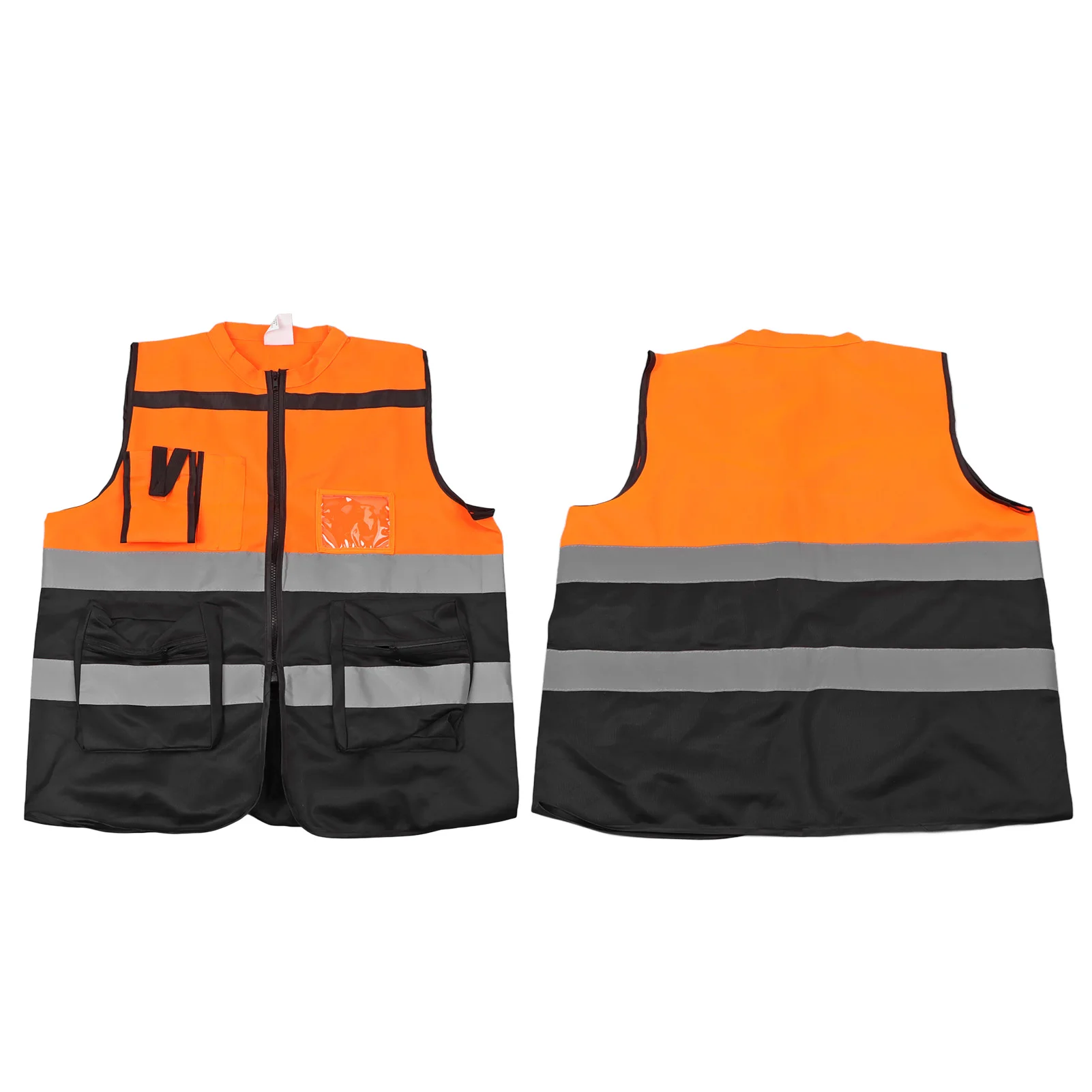 ZK30 Reflective Vest with Zipper High Visibility Safety Clothing for Motorcycle Riding Traffic Management Orange XL