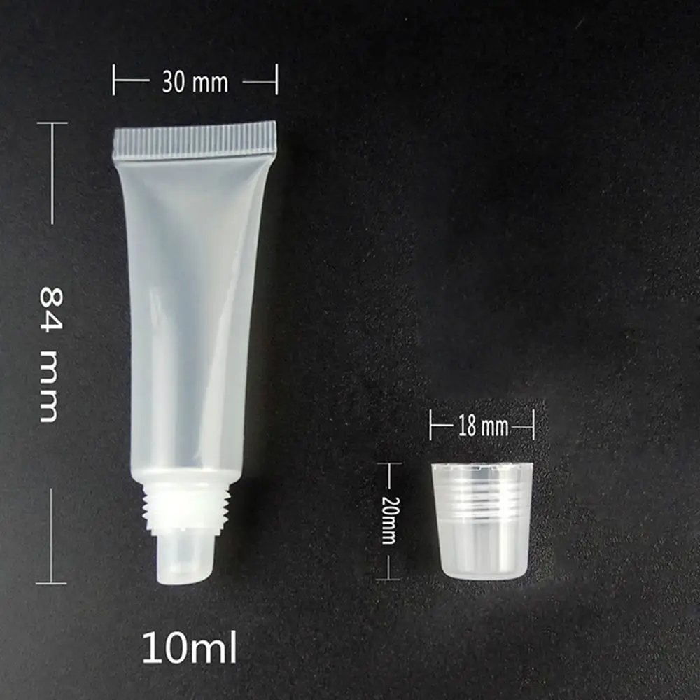 5Pcs 10ml Sunscreen Cream Travel Bag Cosmetic Containers Clear Lip Gloss Balm Dispensing Lotion Bottle