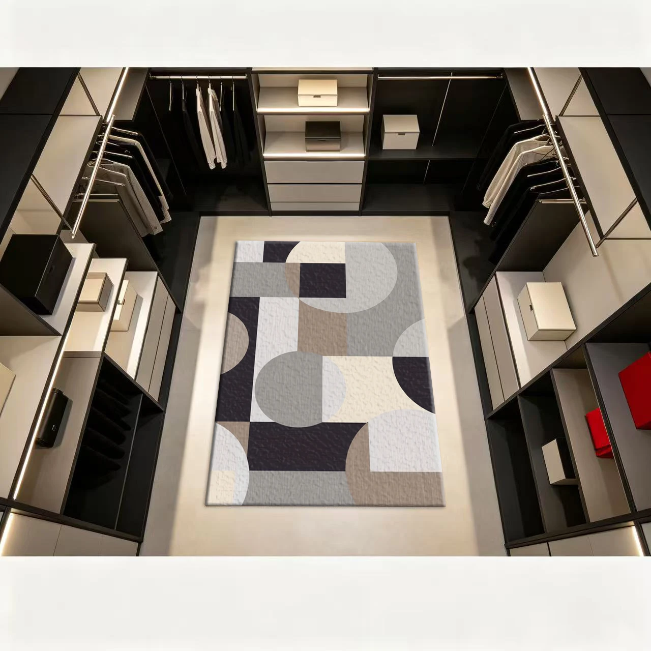 Geometric Round Block Carpet Flooring Modern Minimalist Home Carpet Decoration Indoor Floor Carpet Suitable for Home Spaces