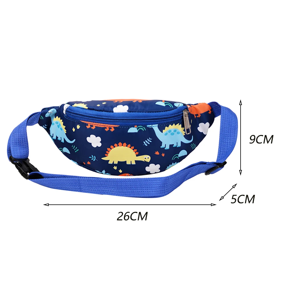 Kids Cute Cartoon Dinosaur Print Crossbody Waist Bag Pack Children Boy Girl Money Coin Purse Fanny Chest Messenger Bag Baby Belt