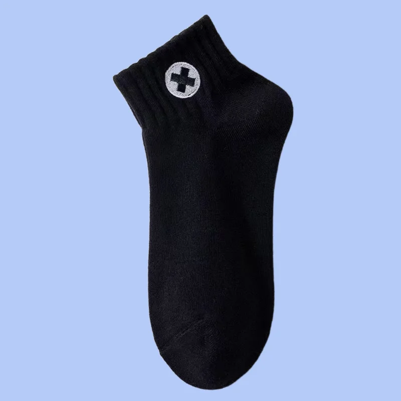 Calcetines deportivos de algodón para hombre, medias finas bordadas, absorbentes del sudor y desodorantes, transpirables, alta calidad, verano, 10/20 pares