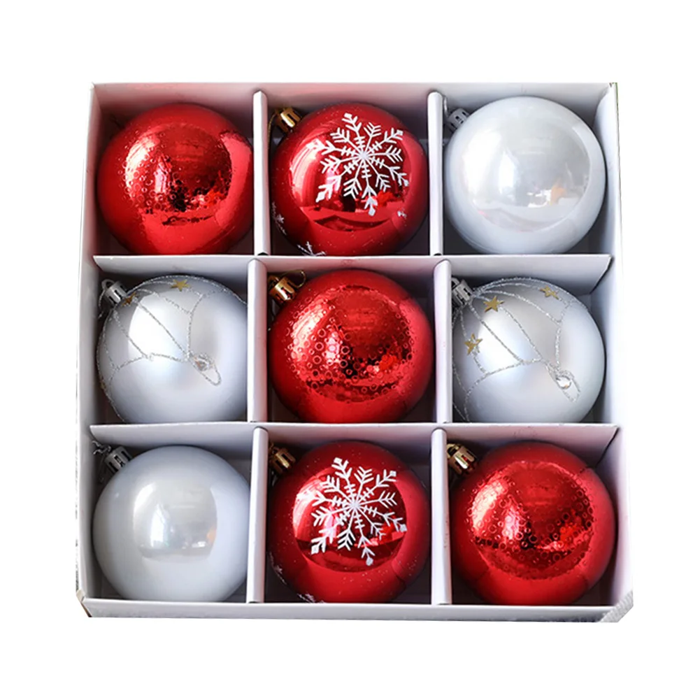 9PC Plastic Christmas Balls Set for Tree Decorations and DIY Projects Perfect for Weddings Engagements and Anniversaries