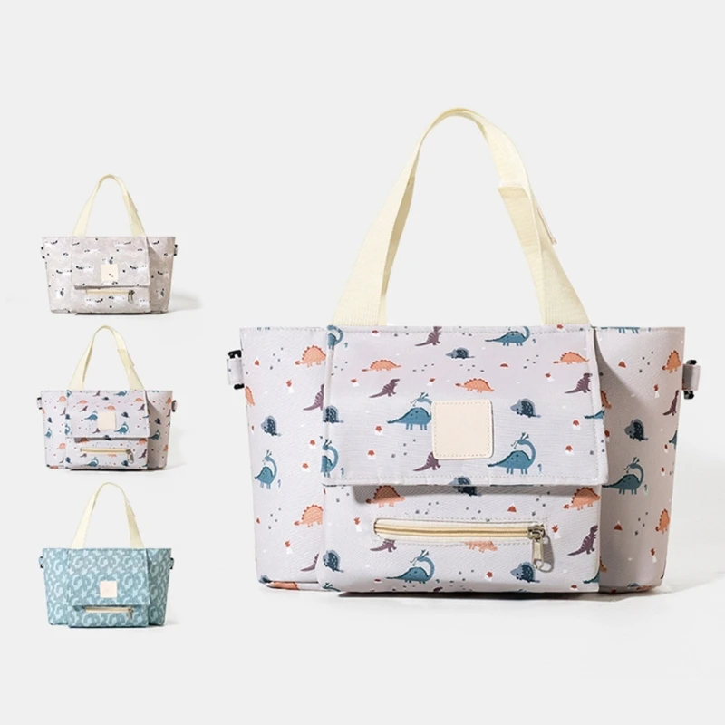 

QX2D Fashionable Diaper Bag with Oxford Cloth Multifunction Mom Hand Bag with Spacious Compartments Large for Busy mother