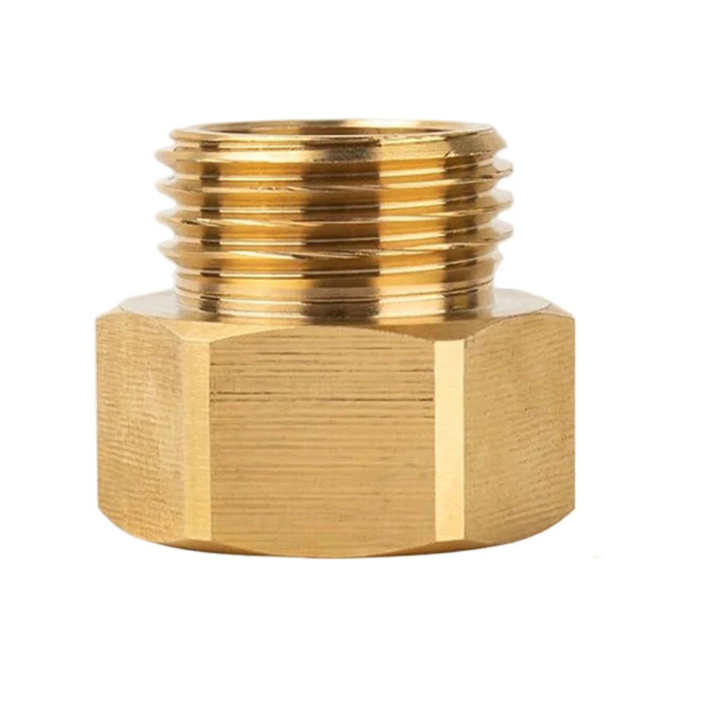 

Адаптер для садового шланга с оптимизацией потока воды, латунный, для наружного использования, с внутренней резьбой 1 1/16 дюйма и внешней резьбой 3/4 GHT