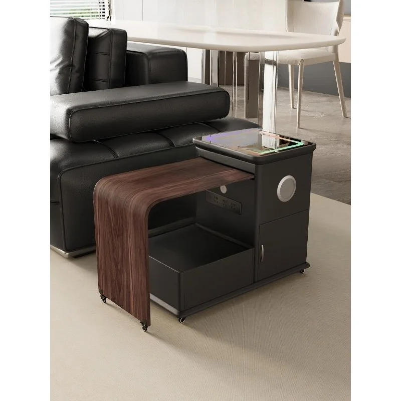 Versatile Smart Wireless Charging Side Table with Speakers, Mobile Design