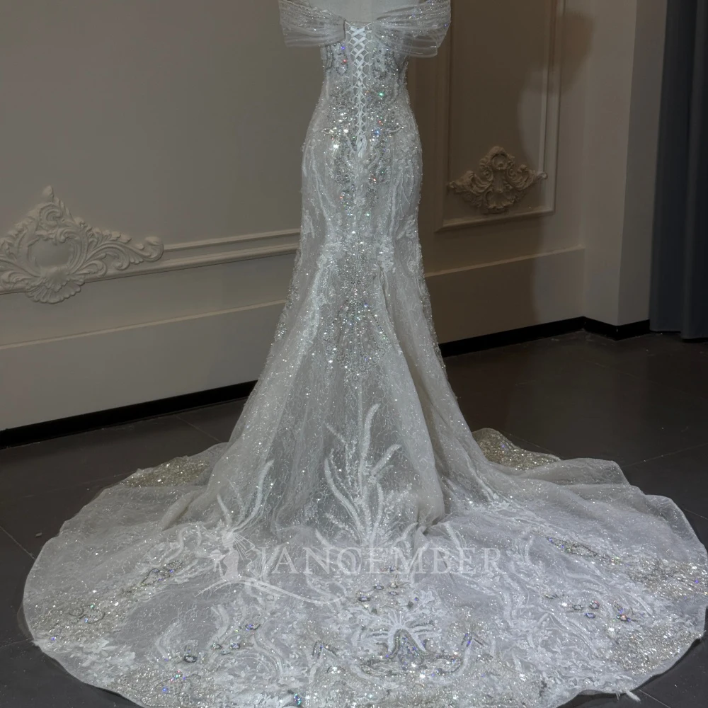 Customized Princess Sequined Beading Mermaid Detachable Wedding Dresses 2026 Scoop Bride Gowns vestidos de novia boda
