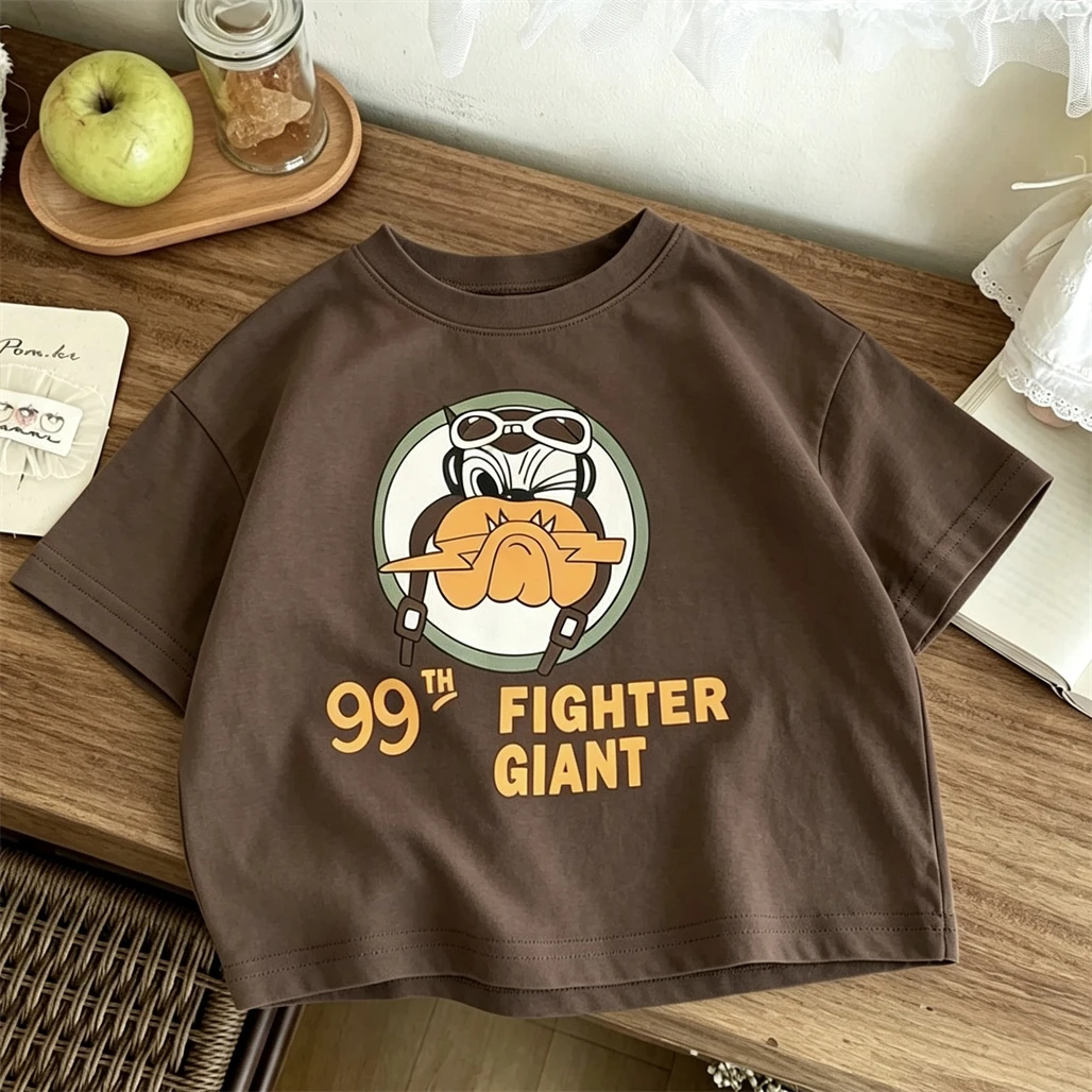 2-7 Jahre alte Jungen Mädchen Freizeit-T-Shirt, locker geschnittener Rundhals-Pullover, einfaches vielseitiges Basis-Shirt, Sommerkleidung, reine Baumwoll-T-Shirts – Detail 2