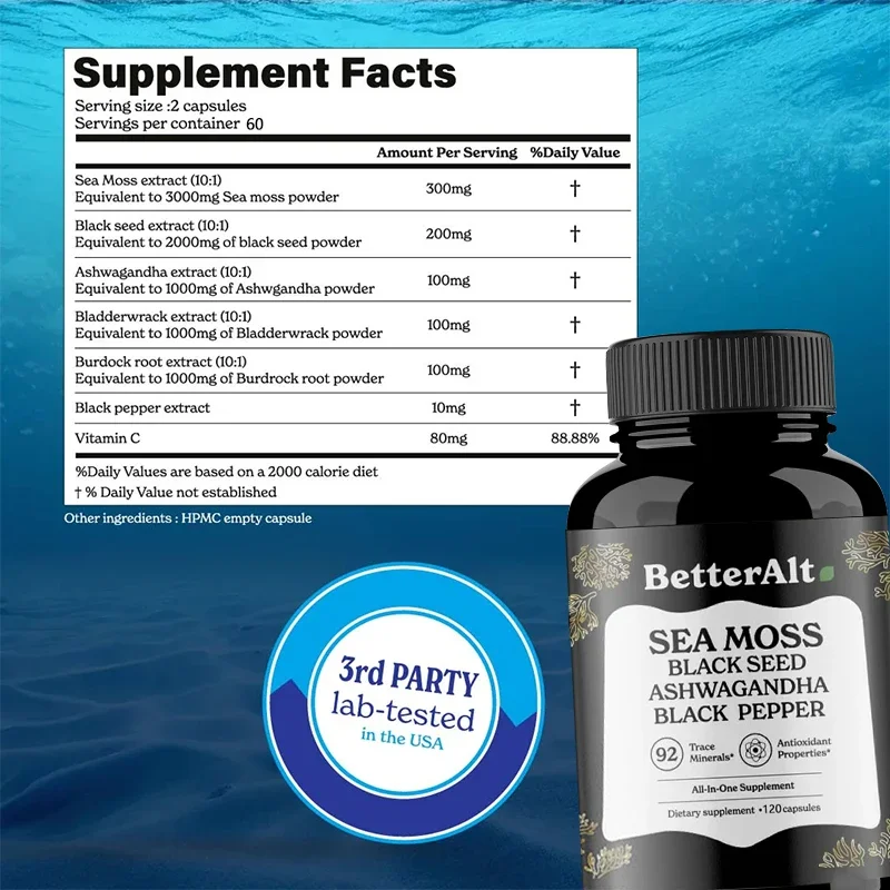 Sea Moss Supplements Help Maintain Energy, Stamina and Overall Well-being, Daily Performance and Immune Health