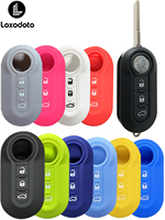 3 Buttons Silicone Remote Car Key Cover Case for Fiat 500 Ducato 500L Lancia Musa Panda Accessories Keychain Keyring